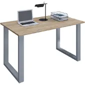 VCM Holz Schreibtisch | H. 76 x B. 140 x T. 50 cm | Computertisch schlicht | Füße aus hochwertigem Metall | Arbeitstisch | Büromöbel - Lona U