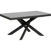 Itamoby - Ausziehtisch 160/420x90 cm Volantis Evolution Zement Gestell und Füße Anthrazit