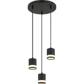 Globo Lighting Hängeleuchte Metall schwarz matt, 3x GX53 LED
