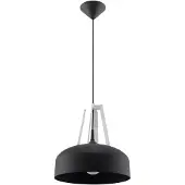 Sollux Hängeleuchte CASCO schwarz/weiß 1xE27 15W Stahl/Holz 85x30x30cm