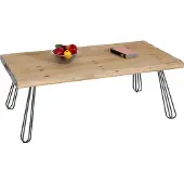 Mendler Couchtisch MCW-L73, Tisch Wohnzimmertisch, Industrial Massiv-Holz MVG- 120x60cm, natur