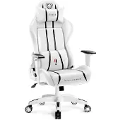 Diablo X-One 2.0 Gaming Stuhl Bürostuhl Schreibtischstuhl Verstellbare Armlehnen Ergonomisches Design Nacken/-Lendenkissen Farbe: Weiß, Größe Normal