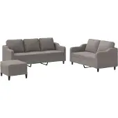 vidaXL 3-tlg. Sofagarnitur mit Kissen Taupe Stoff