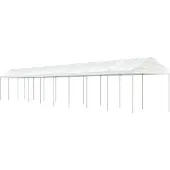 Syfax Pavillon mit Dach Weiß 20,07x2,28x2,69 m Polyethylen