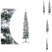 vidaXL Künstlicher Halb-Weihnachtsbaum mit Schnee Schlank 180 cm - Weihnachtsbäume