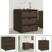 The Living Store Gartenschrank Braun 55x59x69 cm Poly Rattan