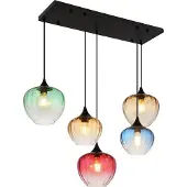 Globo Lighting Hängeleuchte Metall schwarz matt, 5x E27