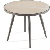 Oviala Runder Couchtisch mit Holzimitatplatte - Tivoli
