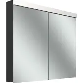 Schneider LOW plus LED-Spiegelschrank, 2 Türen 45/45cm, 895x120x747mm, Beleuchtung oben, 172.090.02.44, Ausführung: EU-Norm/Korpus schwarz matt/4000K