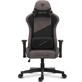 Sense7 Spellcaster SENSHI Gaming Stuhl Stoff Grau-Schwarz - Ergonomischer Bürostuhl Schreibtischstuhl Zockerstuhl 150kg 2D-Armlehnen Chefsessel