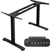 Costway zweimotoriges Tischgestell höhenverstellbar 25mm/s Schreibtisch Rahmen mit Antikollisionsschutz & Speicherfunktion, Stehpultgestell 50dB, 100kg belastbar Schwarz