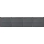 Neu.holz WPC Gartenzaun Grau mit Pfosten Sichtschutz Windschutz Lamellenzaun Zaun 165x618cm [.holz]