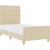 Syfax Bettgestell mit Kopfteil Creme 90 x 200 cm Stoff