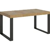 Itamoby Ausziehbarer Tisch 90x160/264 cm Tecno Quercia Natura Anthrazit-Gestell