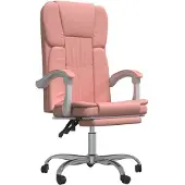vidaXL Bürostuhl mit Liegefunktion Rosa Kunstleder