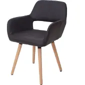 Mendler Esszimmerstuhl MCW-A50 II, Stuhl Küchenstuhl, Retro 50er Jahre Design Kunstleder, braun