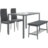 Vicco Esstisch-Set Grand Grau 120 x 70 cm 4-teiliges Set, Model 51845