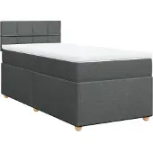 Syfax Boxspringbett mit Matratze Dunkelgrau Stoff