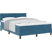 Syfax Boxspringbett mit Matratze Dunkelblau 140 x 200 cm Samt