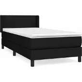 vidaXL Boxspringbett mit Matratze Schwarz 100x200 cm Stoff