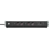 Brennenstuhl 1156057984, 3 m, Typ F, IP20, Schwarz, 4 AC-Ausgänge, 16 A