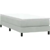 Syfax Boxspringbett ohne Matratze Hellgrau 100x220 cm Samt
