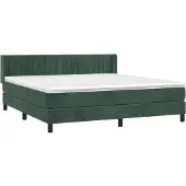 Syfax Boxspringbett mit Matratze Dunkelgrün 160x200 cm Samt