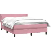 Syfax Boxspringbett mit Matratze Rosa 160x210 cm Samt