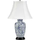 Elstead Lighting Elstead Blue Ginger Jar Tischleuchte E27 Blau Weiß, UK