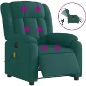 Syfax Massagesessel Elektrisch Dunkelgrün Stoff