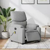 vidaXL Massagesessel Fernsehsesel Elektrisch Hellgrau Stoff 3204812