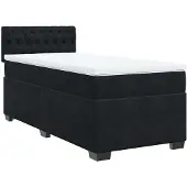 Syfax Boxspringbett mit Matratze Schwarz 90x190 cm Samt