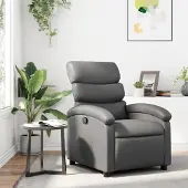 vidaXL "2026 Promotion" Relaxsessel/Loungesessel/TV-Sessel - Grau Kunstleder - Couchsessel CC22549