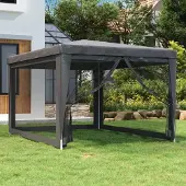 Prolenta Maison Exclusive - Partyzelt mit 4 Mesh-Seitenwänden Anthrazit 3x4 m HDPE