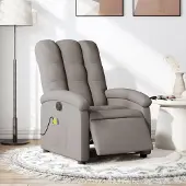 vidaXL Massagesessel Fernsehsesel Elektrisch Taupe Stoff 3204088