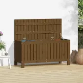 The Living Store Gartentruhe Honigbraun 108x42,5x54 cm Massivholz Kiefer