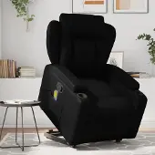 Prolenta Maison Exclusive - Massagesessel mit Aufstehhilfe Schwarz Kunstleder