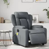 vidaXL Massagesessel Fernsehsesel Elektrisch Grau Kunstleder 3204540