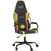 Syfax Gaming-Stuhl mit Massagefunktion Schwarz & Golden Kunstleder