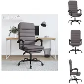 vidaXL Bürostuhl mit Massagefunktion Grau Kunstleder - Bürostühle
