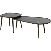 Vicco Couchtisch-Set Manitoba Schwarz 105 x 64.5 cm 2 Teile, Model 49373