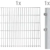 Alberts Doppelstabmattenzaun - Anbauset, Höhe 80 cm, Länge 2 m, feuerverzinkt, zum Einbetonieren