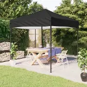 vidaXL Schlichtes Partyzelt Faltbar Schwarz 3x3 m - Pavillons & Partyzelte DE9013706 1parcel