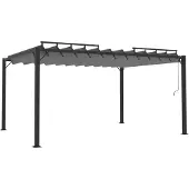 Syfax Pergola mit Lamellendach 3x4 m Anthrazit Stoff und Aluminium