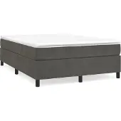 Syfax Boxspringbett mit Matratze Dunkelgrau 140x190 cm Samt