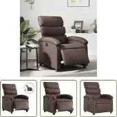 The Living Store Elektrischer Relaxsessel Braun Kunstleder