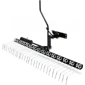 Wiltec Vertikutierer 120 cm für Aufsitzmäher, Rasenlüfter mit Stahlfedern für Rasentraktor, Rasenvertikutierer zum Rasen lüften und als Moosentferner