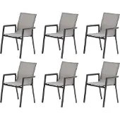 Gardissimo CATANIA 6x Alu Stapelsessel Nonwood Sessel stapelbar grau ( GD )