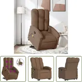 The Living Store Massagesessel mit Aufstehhilfe Braun Stoff