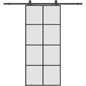 Syfax Schiebetür mit Beschlag Schwarz 90x205 cm ESG-Glas